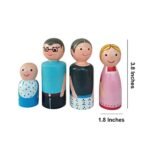 CHANNAPATNA TOYS Wooden Peg Dolls Modern Family Non Toxic Colors (2 Years+) - Set of 4 Wooden Dolls | Pretend Play, Open Ended Toys, Improves Childs Creativity