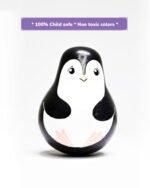 CHANNAPATNA TOYS Wooden Penguin Roly Poly Toy for Baby, Toddlers, Kids(1 Year+) Wobbling Tumbler Toy- Develops Curiosity & Motor Skills