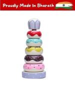 CHANNAPATNA TOYS Wooden Roly Poly Balancing Doll & Stacking Rings Toys for Kids (1 Years+) - Set of 2 Pieces - Develops Curiosity & Fine Motor Skills
