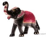 DreamKraft 6 Inch Paper Mache Elephant Action Showpiece For Home Décor-Red(16X14 Cm,6Rele-R)