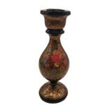 India Meets India Handmade Papier Mache Candlesticks Holder Set of 2/ Candle Holder/Best for Gifting/Made by Awarded Indian Artisans (Gold & Black)