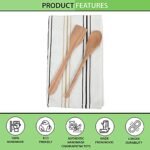 MEERAN ART AND CRAFTS 100% Natural Wooden NEEM Spoon & Spatula with Kitchen Towel