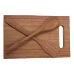 MEERAN ART AND CRAFTS Handmade Non Toxic Foodsafe Wooden Cutting Board/Wooden Chopper Board for Kitchen with Wooden Spoon and Spatula As A Set of 3 pcs