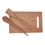 MEERAN ART AND CRAFTS Handmade Non Toxic Foodsafe Wooden Cutting Board/Wooden Chopper Board for Kitchen with Wooden Spoon and Spatula As A Set of 3 pcs