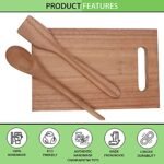 MEERAN ART AND CRAFTS Handmade Non Toxic Foodsafe Wooden Cutting Board/Wooden Chopper Board for Kitchen with Wooden Spoon and Spatula As A Set of 3 pcs