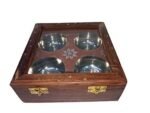 Orange India crafts- Premium Quality-Interior furniture handicrafts-AYAN ART & CRAFT DRYFRUIT Box with Spoon in Sheesham Wood-spice Box for Kitchen Container with Lid, Handmade/...