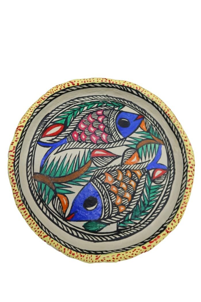PALAK SAXENA Madhubani Painted Paper Mache Plate