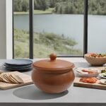 Vastuja Handmade Red Clay - 2 Litre Handi/Serving Bowl with Free Wooden Spatula “ Chemical & Toxic-Free | Perfect for Festive Feasts & Holi Delicacies