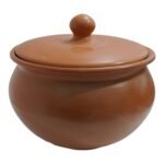 Vastuja Handmade Red Clay - 2 Litre Handi/Serving Bowl with Free Wooden Spatula “ Chemical & Toxic-Free | Perfect for Festive Feasts & Holi Delicacies