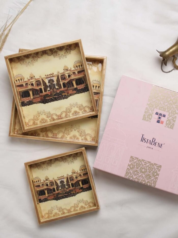 Afreen Set Of 3 Square Tray Set