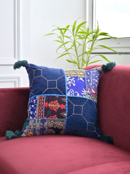 Floral Embroidered Cushion Cover