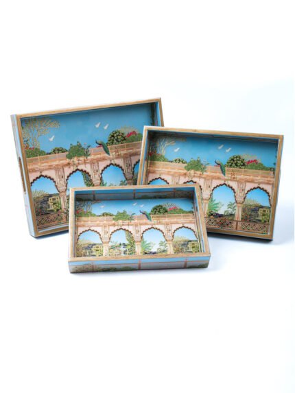 Jharoka Door Tray Set Of 3