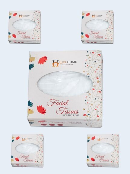 Luxe Home M-Fold Tissue Box 100 Sheets 100% Natural and Ecofriendly Set Of 5