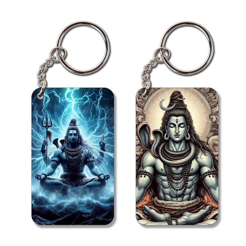 2 Combo Chabi Ring Bholenath Key chains for Hindu God, for Gifting, Bike, Scooty, Bags, Car Key Chain