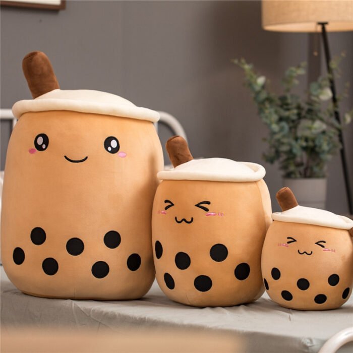 Cute Fruit Drink Plush Stuffed Soft Strawberry Milk Tea Plush Boba Tea Cup Toy Bubble Tea Pillow Cushion Kids Gift - Image 1