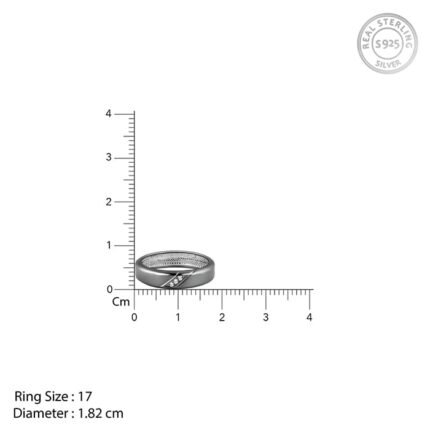 Black Rhodium Zirconia Band For Him