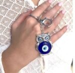Blue and Silver Evil Eye Keychain for Bike/Car – Stylish, Protective & Anti-Rust Key Ring, Durable Design, Perfect for Riders & Drivers, Adds Unique Touch to Your...