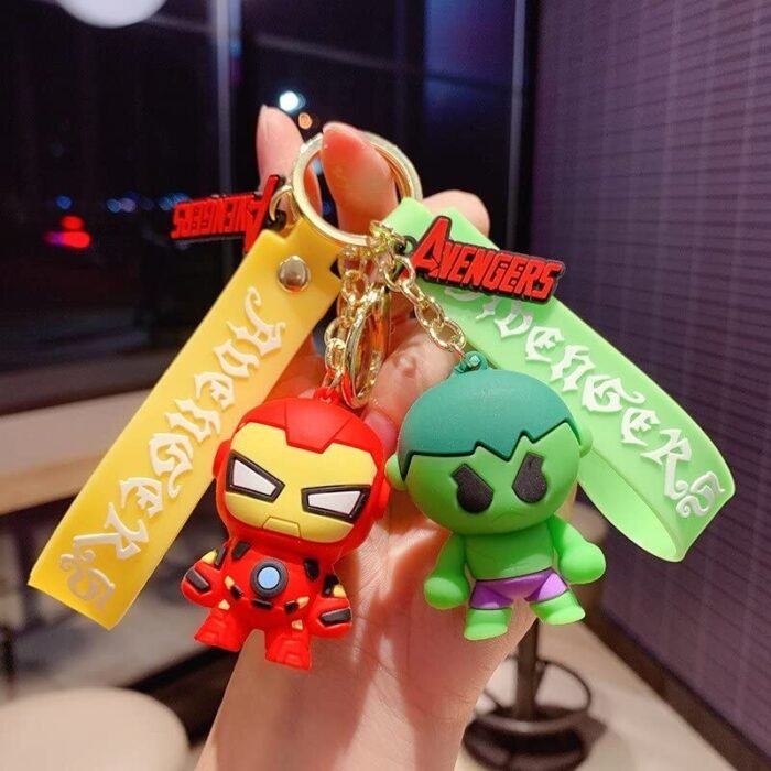 BLUE BEADS New Trending Cute 3D Cartoon Character Grey Keychain with Loop and Hook Key Chain Key Chain