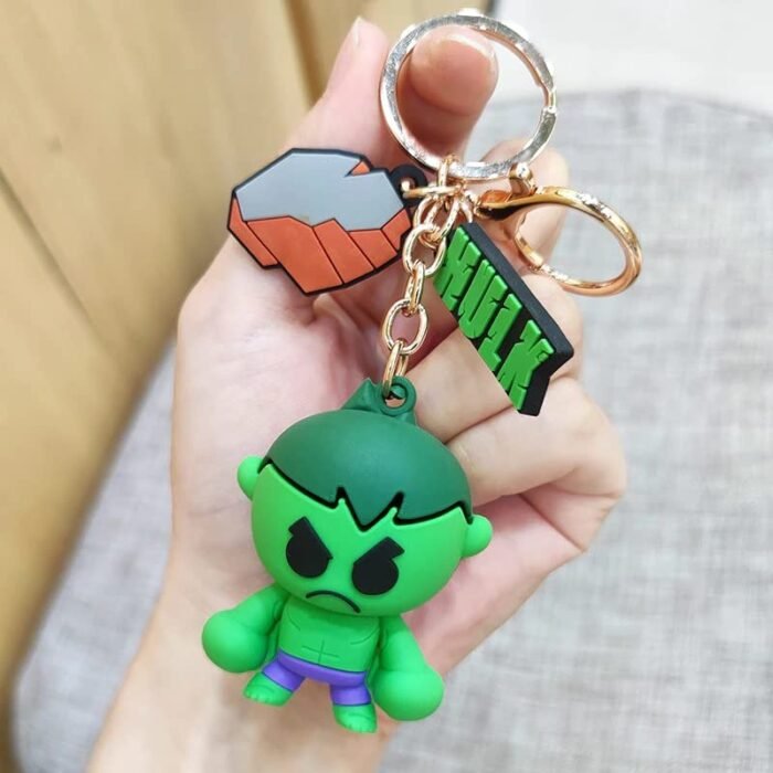 BLUE BEADS New Trending Cute 3D Cartoon Character Grey Keychain with Loop and Hook Key Chain Key Chain
