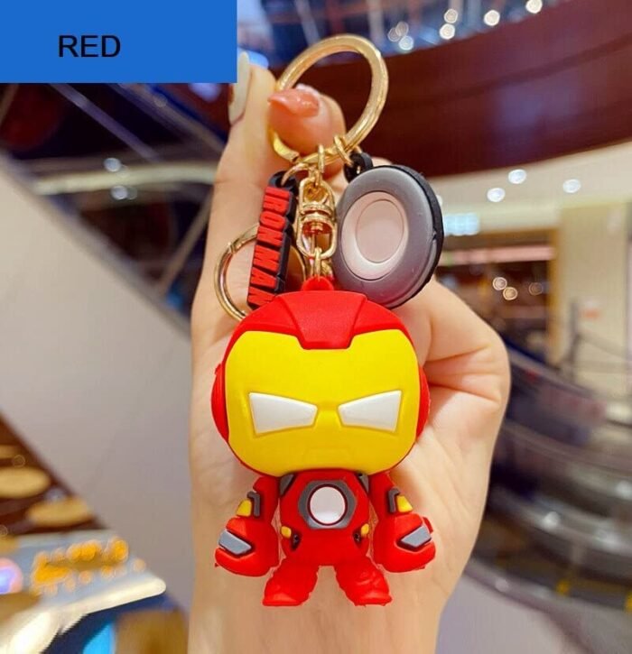 BLUE BEADS New Trending Cute 3D Cartoon Character Grey Keychain with Loop and Hook Key Chain Key Chain