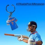 Cricket Jersey Metal Keychain, Indian Team Design, Blue and Orange, Sports Fan Collectible, MSD/VIRAT keychain