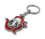 Generic Lord Ganesha or Ganesh or Ganpati Metal Keychain for Home Office Car Bike (Red and Silver)