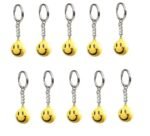 GENERIC Plastic Smiley Face Key Chain | Novelty Keychains for Kids, Boys, Girls (10 Pack) - Multicolour, Bright Colors