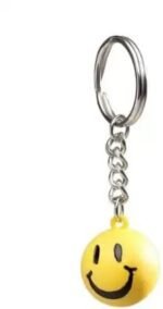 GENERIC Smiley Key Chain Set of 20: Multicolour Plastic Kids Children Boys Girls Bags Key Rings for Bags Key Rings Cradle Ceremony Baby Naming
