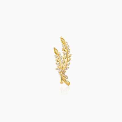 Golden Leafy Moment Brooch For Him