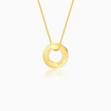 Golden Personalised Circular Pendant For Him