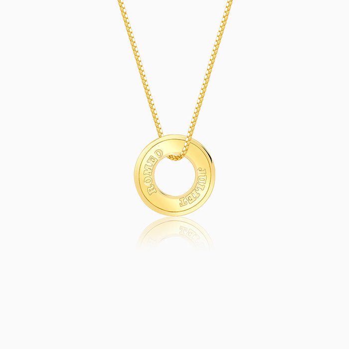 Golden Personalised Circular Pendant For Him