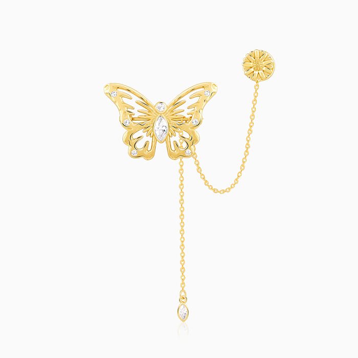 Golden Shiny Butterfly Brooch For Him