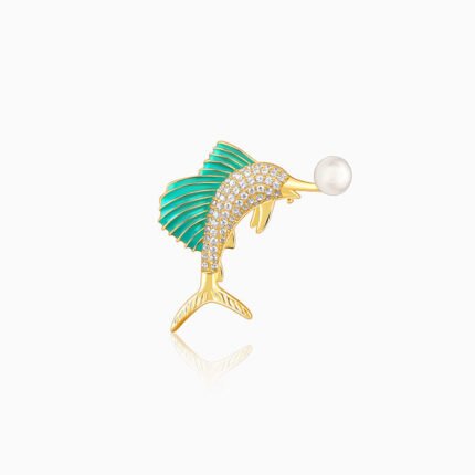 Golden Swordfish Brooch For Him