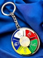 Imported Metallic Rotating Ladakh Julley Prayer Keychain Keyring for Gifting I Superior and Fancy Finishing (Multicolor)