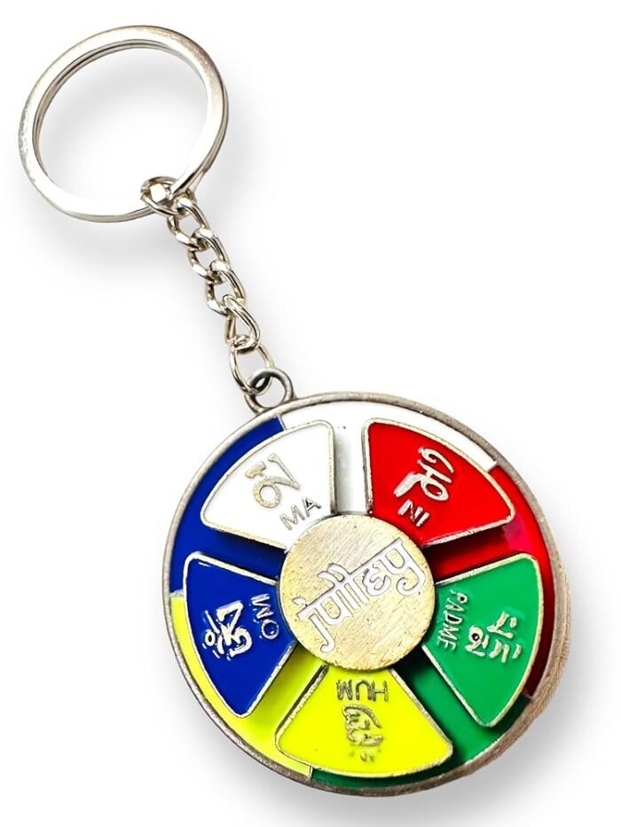 Imported Metallic Rotating Ladakh Julley Prayer Keychain Keyring for Gifting I Superior and Fancy Finishing (Multicolor)