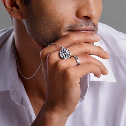 Oxidised Silver Knight Set For Him