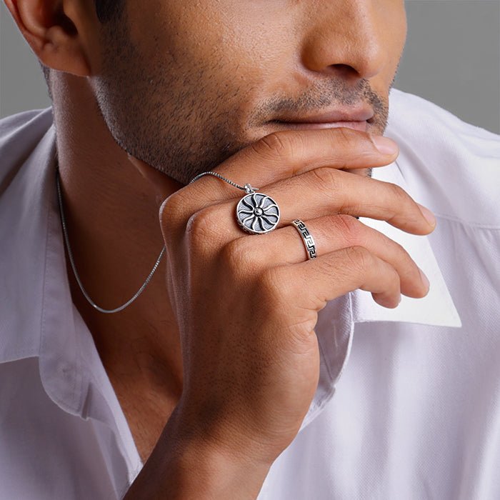 Oxidised Silver Knight Set For Him