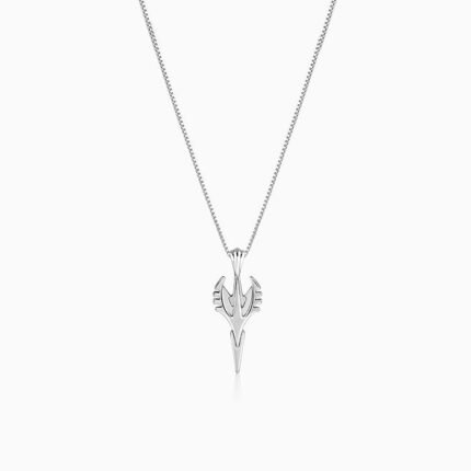 Oxidised Silver Phantom Edge Pendant With Box Chain For Him