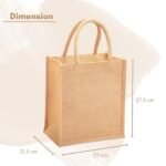 Plain Jute Bags For Return Gift Bags in Bulk | A4 Size Bag For Wedding Gift Bags with zipper (10X11X5Inch) Pack of 10 - Beige
