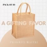 Plain Jute Bags For Return Gift Bags in Bulk | A4 Size Bag For Wedding Gift Bags with zipper (10X11X5Inch) Pack of 10 - Beige
