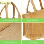 Plain Jute Bags For Return Gift Bags in Bulk | A4 Size Bag For Wedding Gift Bags with zipper (10X11X5Inch) Pack of 10 - Beige