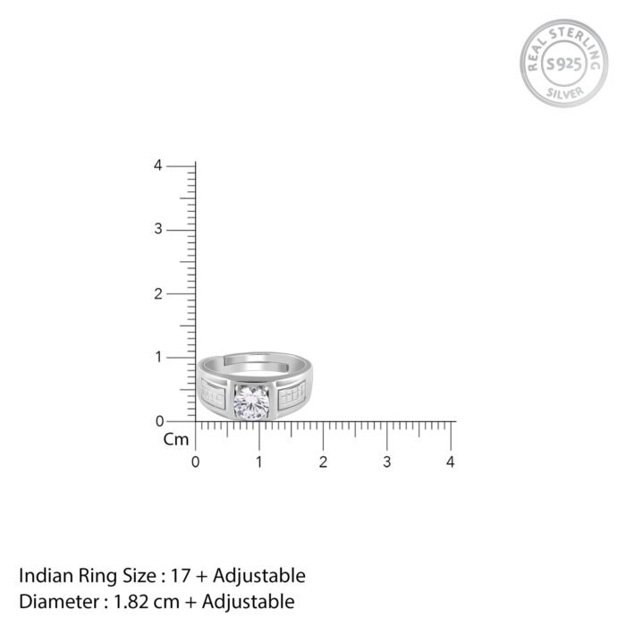 Silver Classic Stud Ring For Him