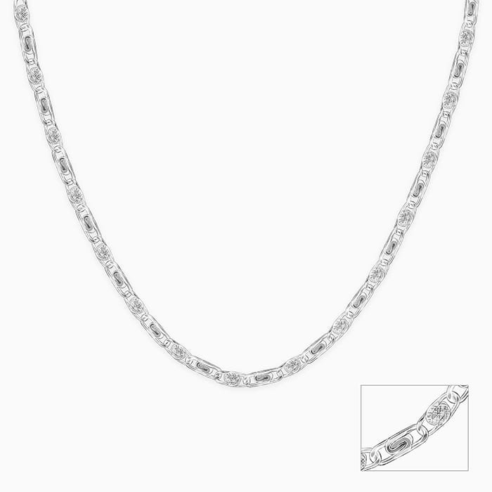 Silver Metal Mingle Chain for Him