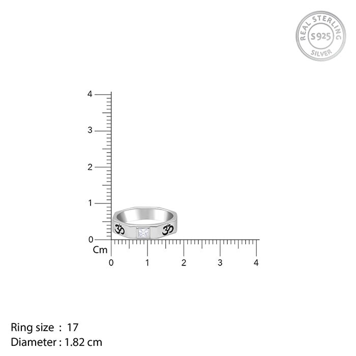 Silver Om Ring For Men