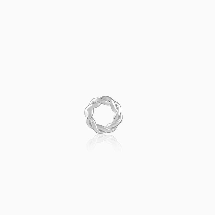 Silver Twist Halo Stud For Him