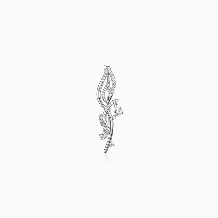 Silver Wavy Brooch For Him